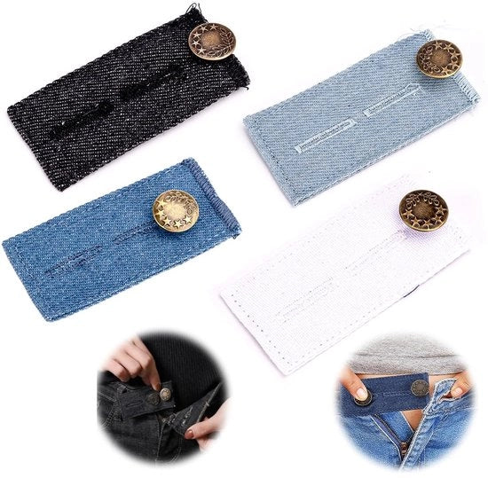 Estensione di cintura 4-giorni per pantaloni, cinturoni di estensione di cintura, estensione di cintura per donne, cinturoni di estensione di cintura regolabili, pantaloni da jeans per donne in gravidanza, 82 × 36mm