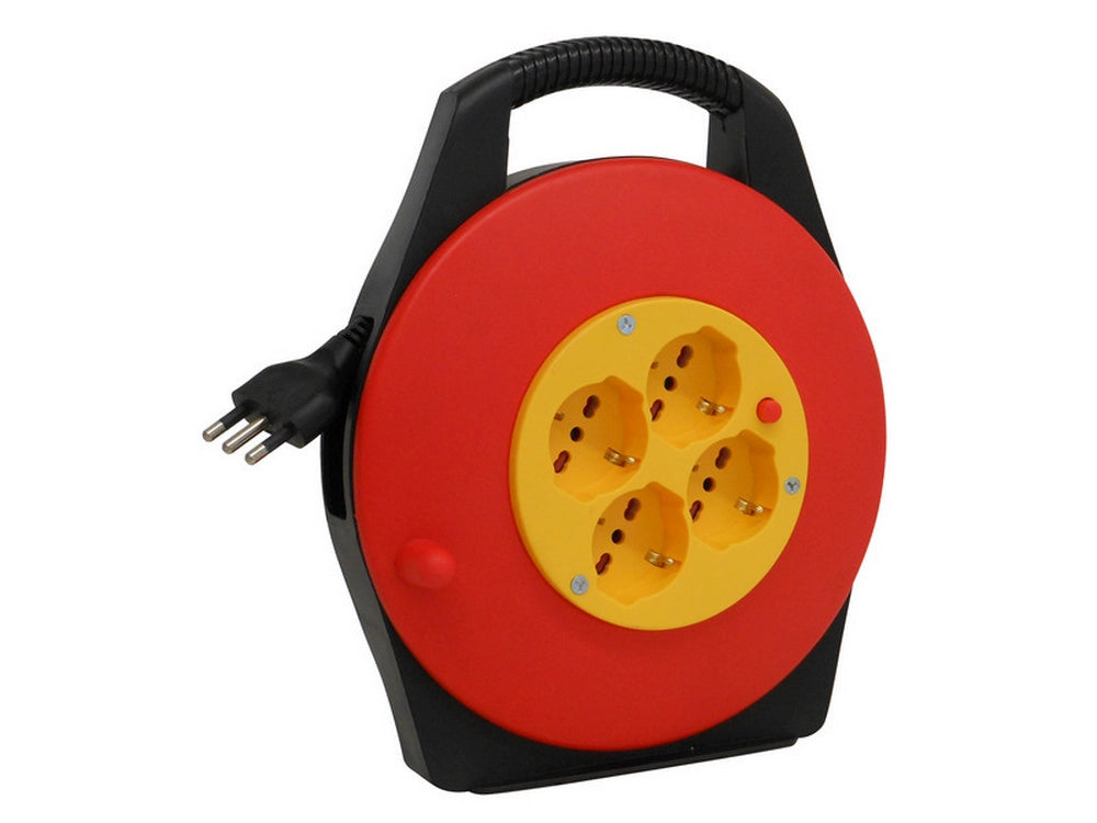 1pz avvolgicavo elettrico cavo mt. 5 spina 16a/4 prese 10/16a schuko cod:ferx.vit35803