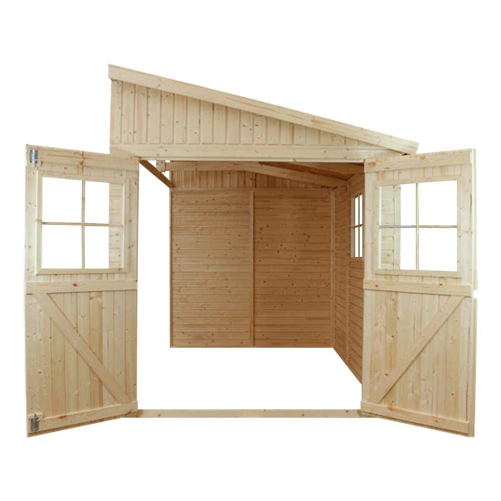 Casa da giardino in legno (senza parete laterale) - 8 m?² - TIMBELA M340