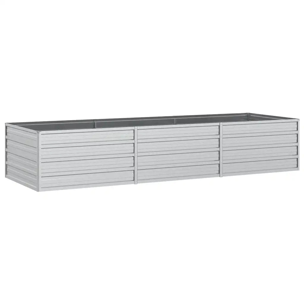 Letto Rialzato Giardino-Fioriera da Giardino 240x80x45 cm in Acciaio Zincato Argento