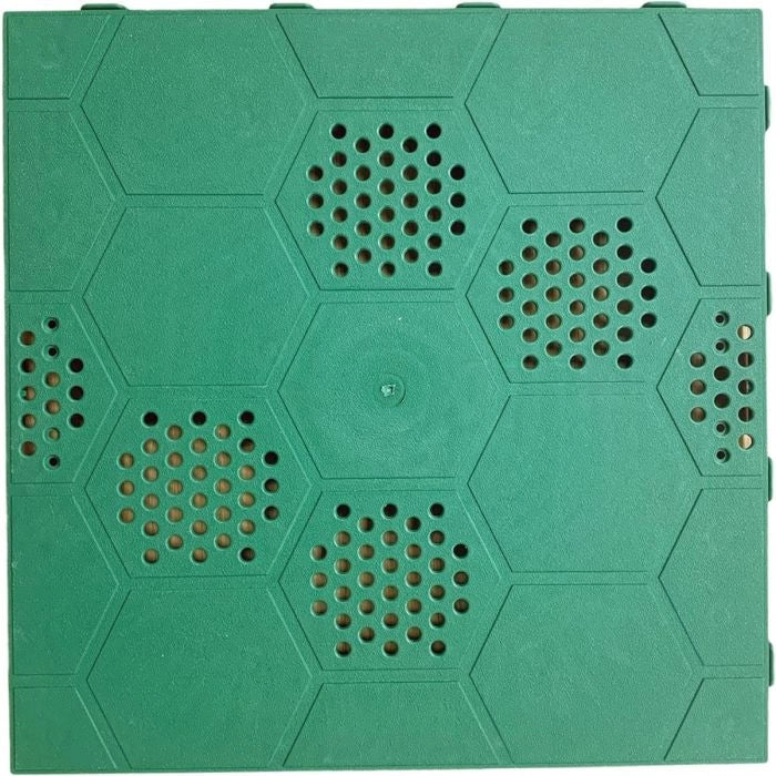 Set 15 Piastrelle pavimento plastica verde drenante 400x400x25mm per giardino