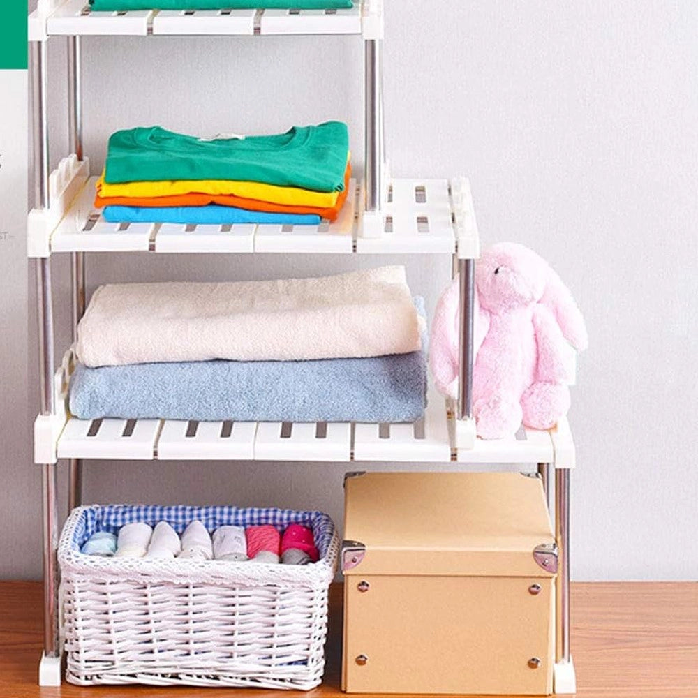Trade Shop - Mensola Sovrapponibile Salvaspazio Organizer Impilabile Armadio Mobili 65x24x30 -