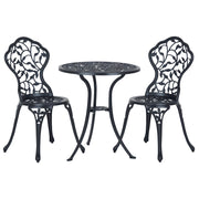 Set Giardino 3 Pezzi ¨C zephmum ¨C Sedie e Tavolo in Alluminio, Nero