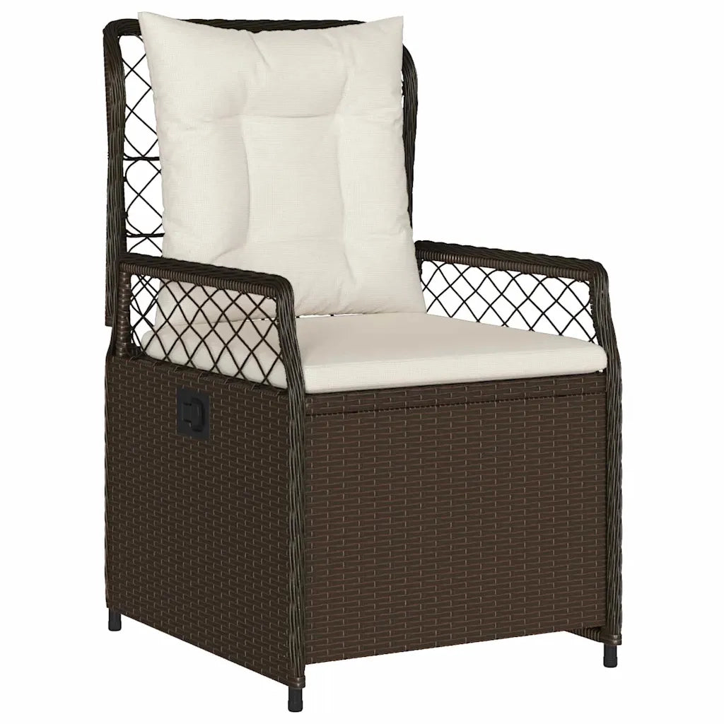 Set da Pranzo per Giardino 7 pcs Marrone polyrattan