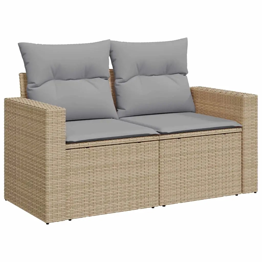 Set Divano da Giardino 17 pcs Beige e Grigio Chiaro polyrattan