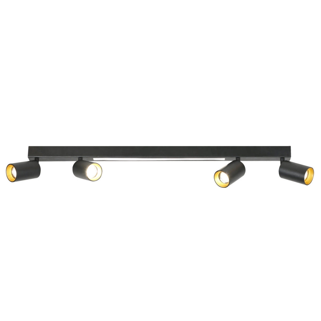 Plafoniera Perugia 4xGU10+1 LED nero/oro Light Prestige