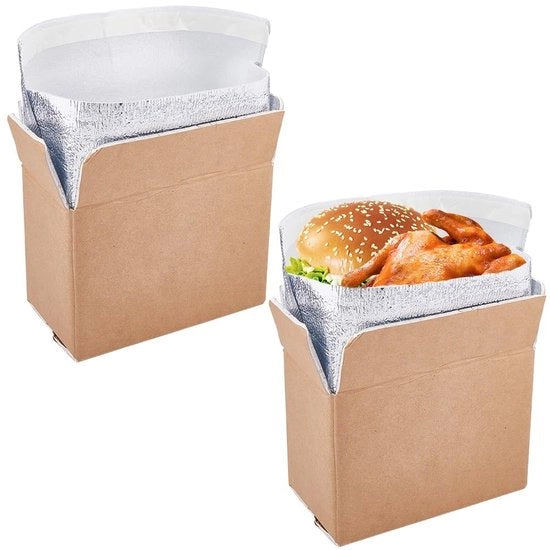 Scatola di trasporto refrigerata a doppio contenitore - Isolante termico - Rivestimento in alluminio - Tasca di isolamento 26,9x33,3 cm - Scatola di cartone 21,2x11,2x20,2 cm - Adatta per il trasporto di alimenti - Scatola di spedizione