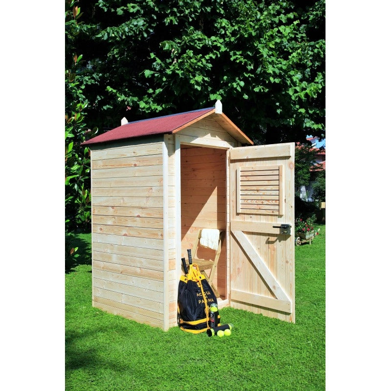 Spogliatoio da spiaggia, giardino e piscina, in legno con pavimento, perline spessore 16mm mod. S120