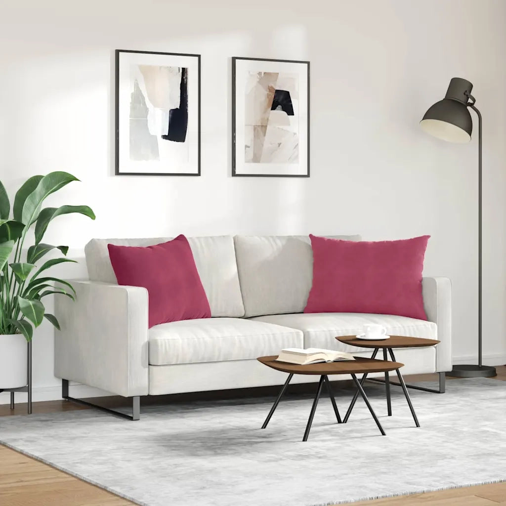 Cuscini da Divano 2 pcs Rosso Vino 70 x 50 cm Tessuto in Cords 42013761