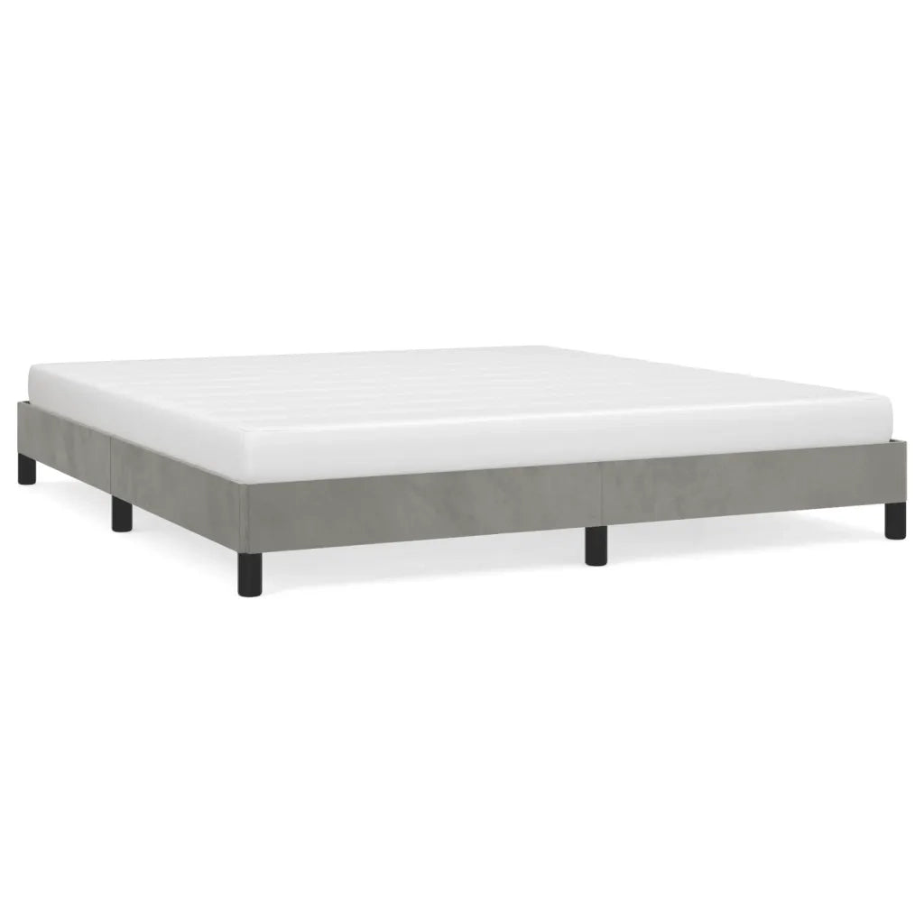 Letto matrimoniale | Letto per adulti | Giroletto senza Materasso Grigio Chiaro 160x200 cm Velluto