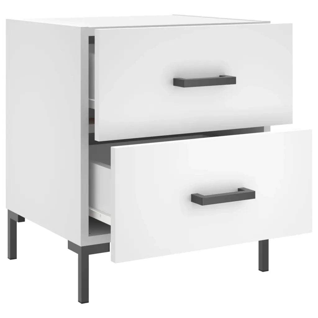 Comodino | Armadio da Notte | Mobiletto da notte Bianco 40x35x47,5 cm in Legno Multistrato