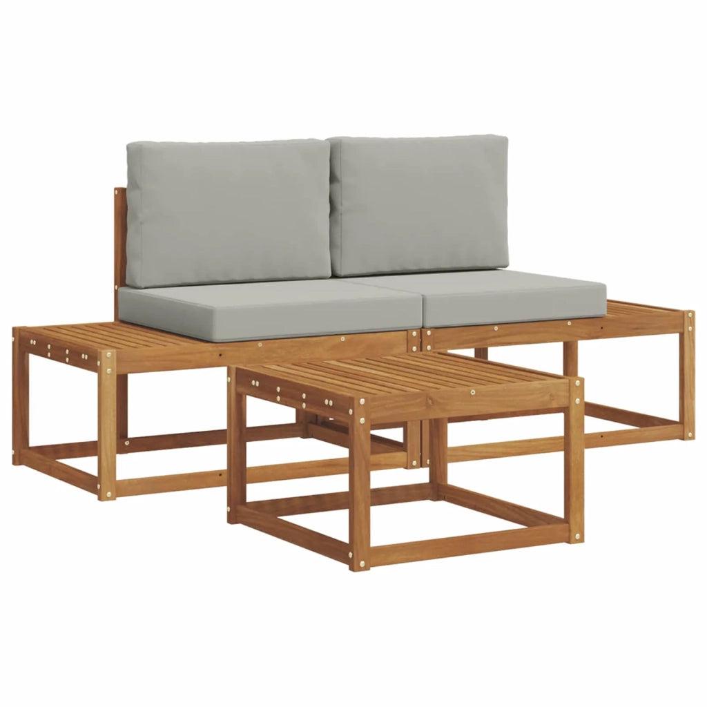 Set di divani da esterno con cuscino 3 pcs Naturale 3366944