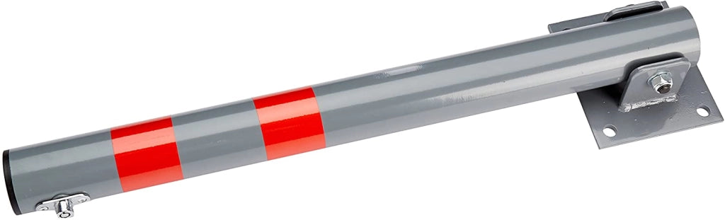 Palo di sbarramento pieghevole per parcheggio auto 65 cm acciaio grigio con strisce rosse 13_0002309_2