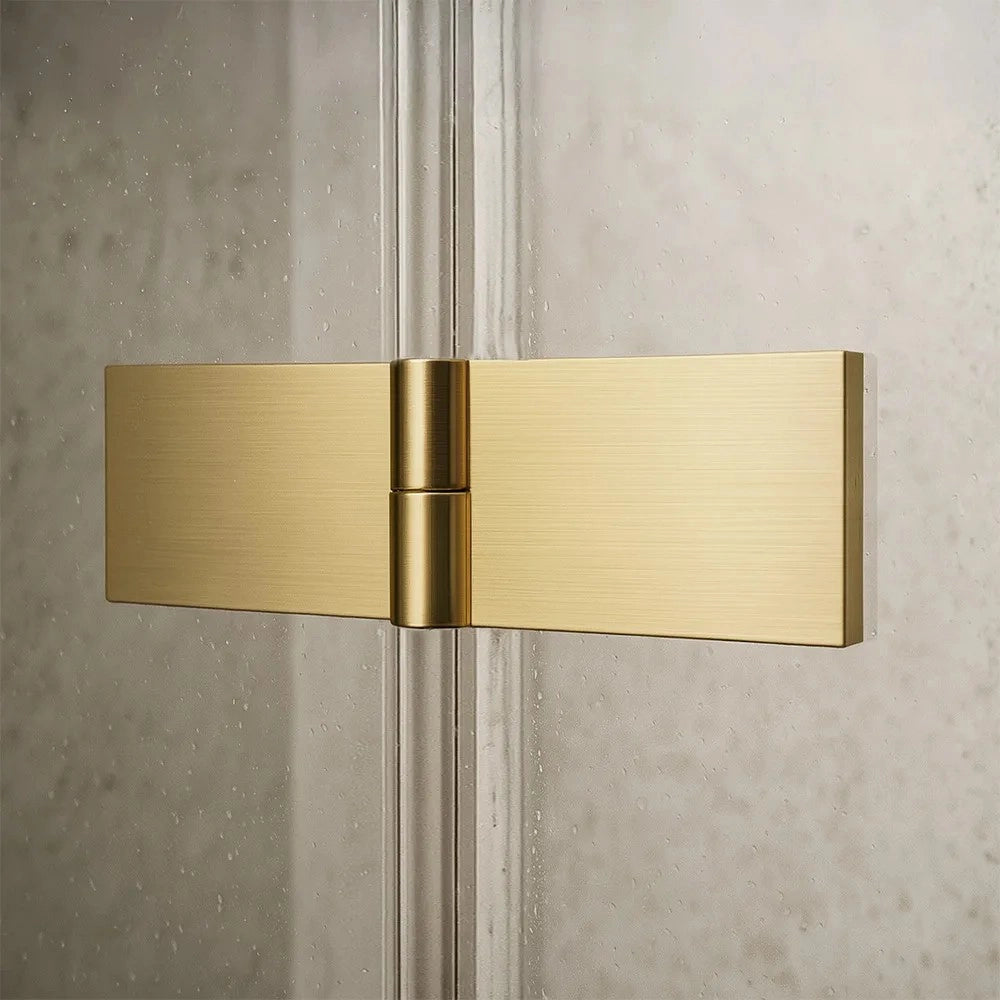Cabina Doccia Rea Atlas 100x90 Brush Gold sinistra