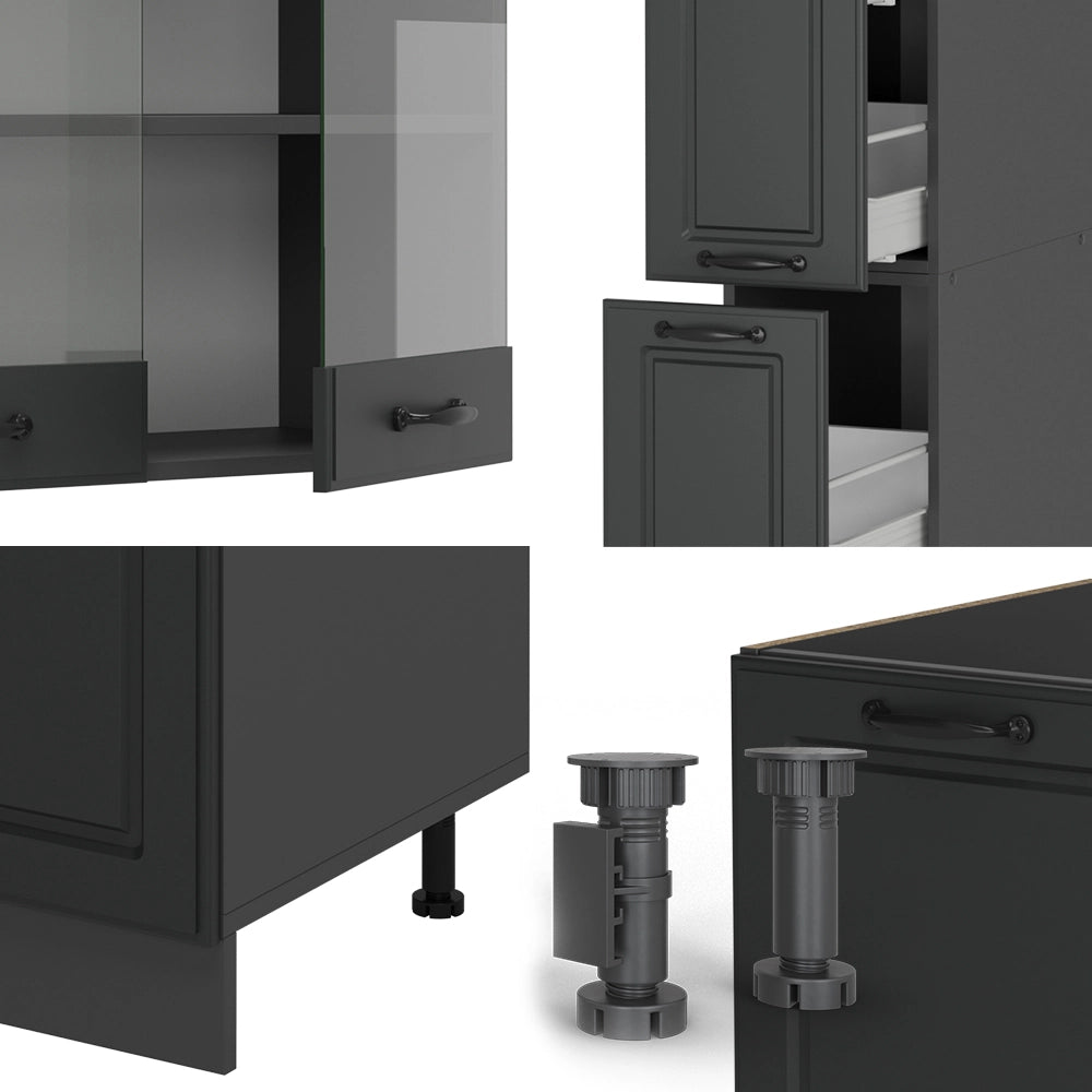 Vicco Cucina completa  Casa di campagna antracite/antracite 350 cm , PL Antracite
