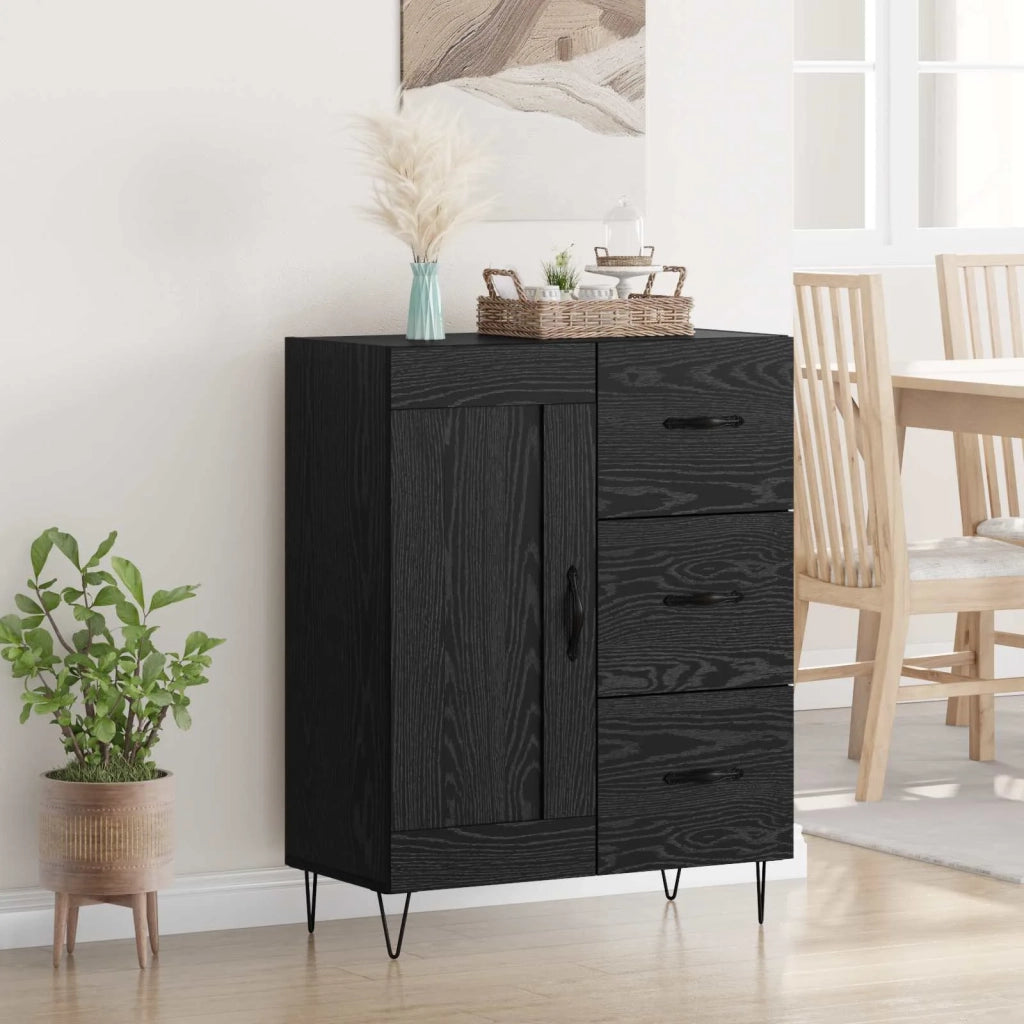 Credenza Rovere Nero 69,5 x 34 x 90 cm Legno ingegnerizzato 881620