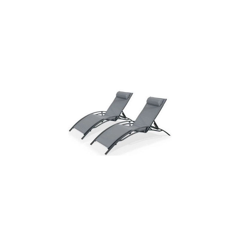 Set di 2 lettini MONACO - Grigio (sdraio)