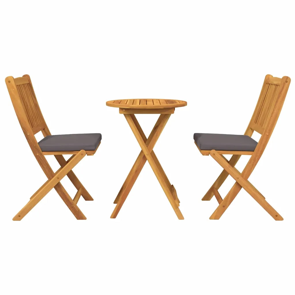 Set Bistro da Giardino 3 pcs Marrone Legno di Acacia Massello 42000949
