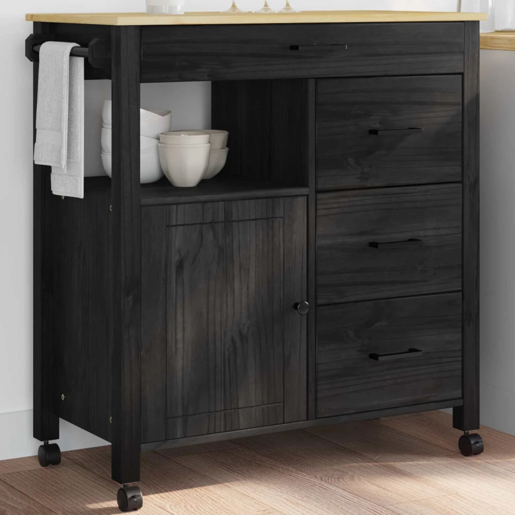Carrello da Cucina MONZA Nero 84 x 40 x 88,5 cm