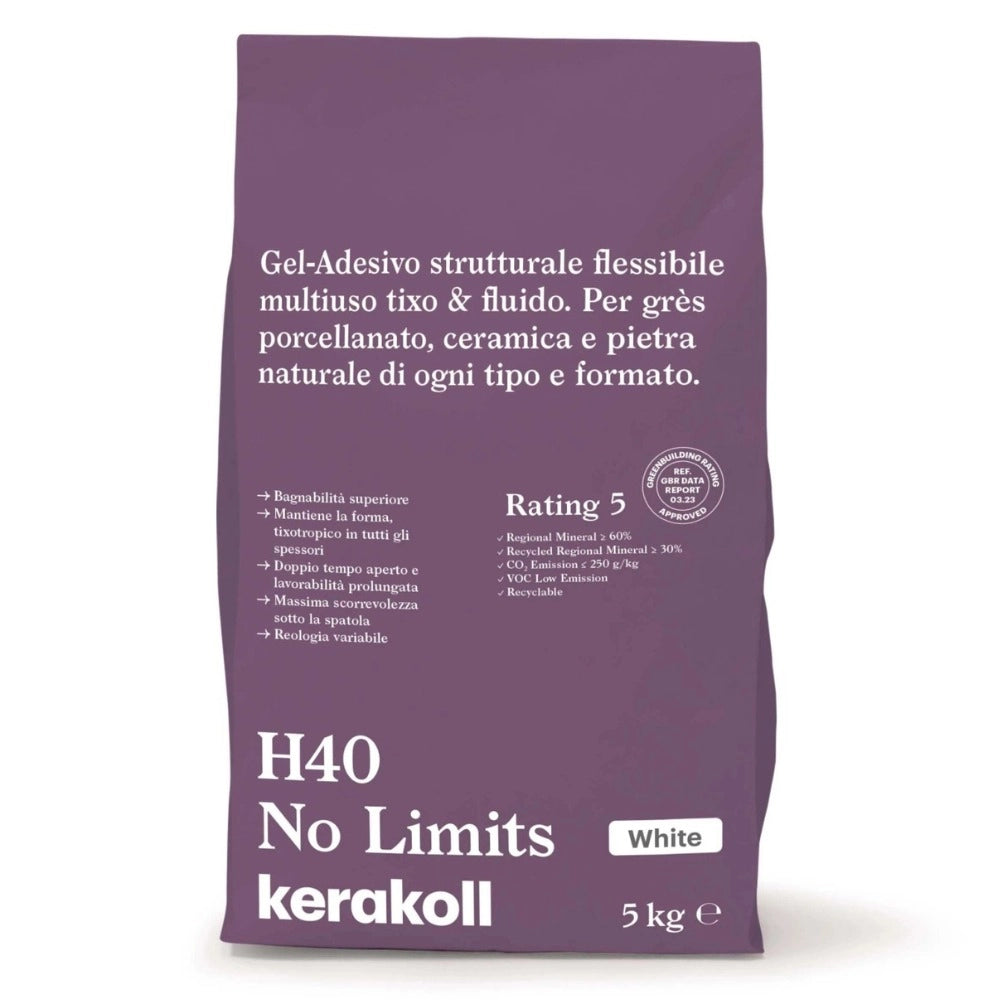 Kerakoll h40 no limits gel-adesivo strutturale bianco flessibile multiuso 5 kg