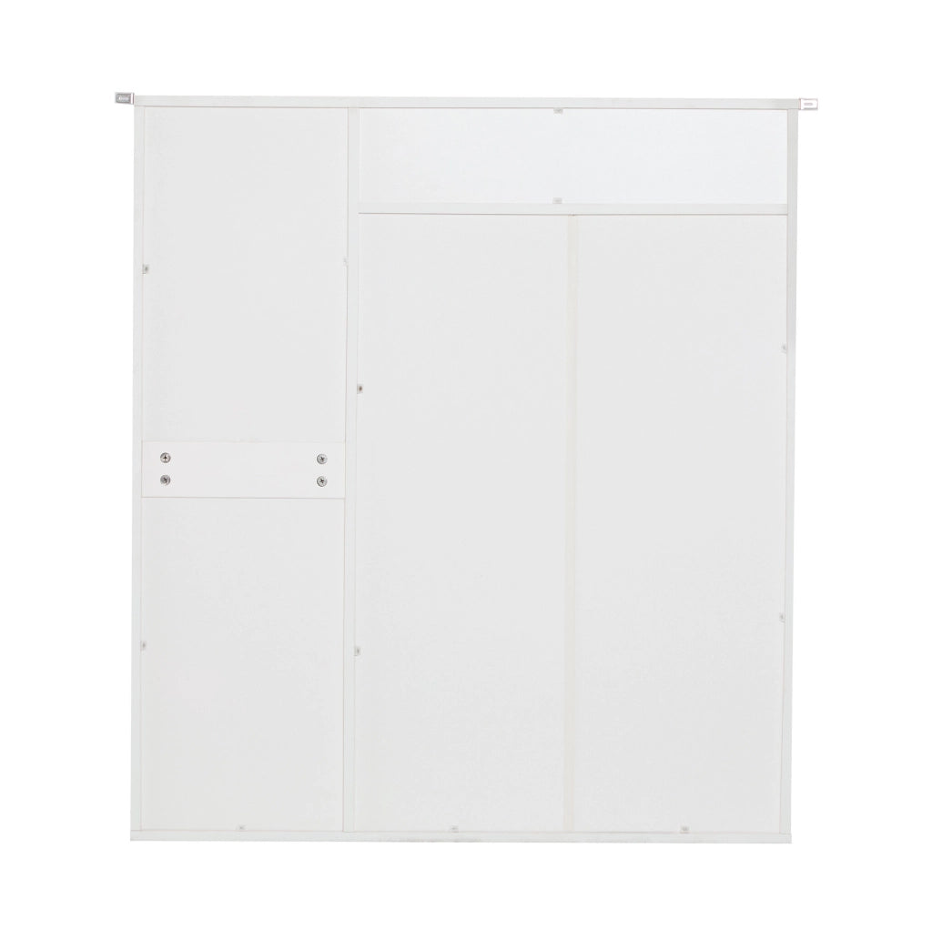 Scarpiera bianca 95x24x107,5 cm con cassetti e ripiani