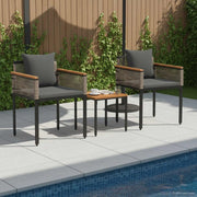 Set di Mobili da Esterno Grigio e Grigio Scuro polyrattan 42025233