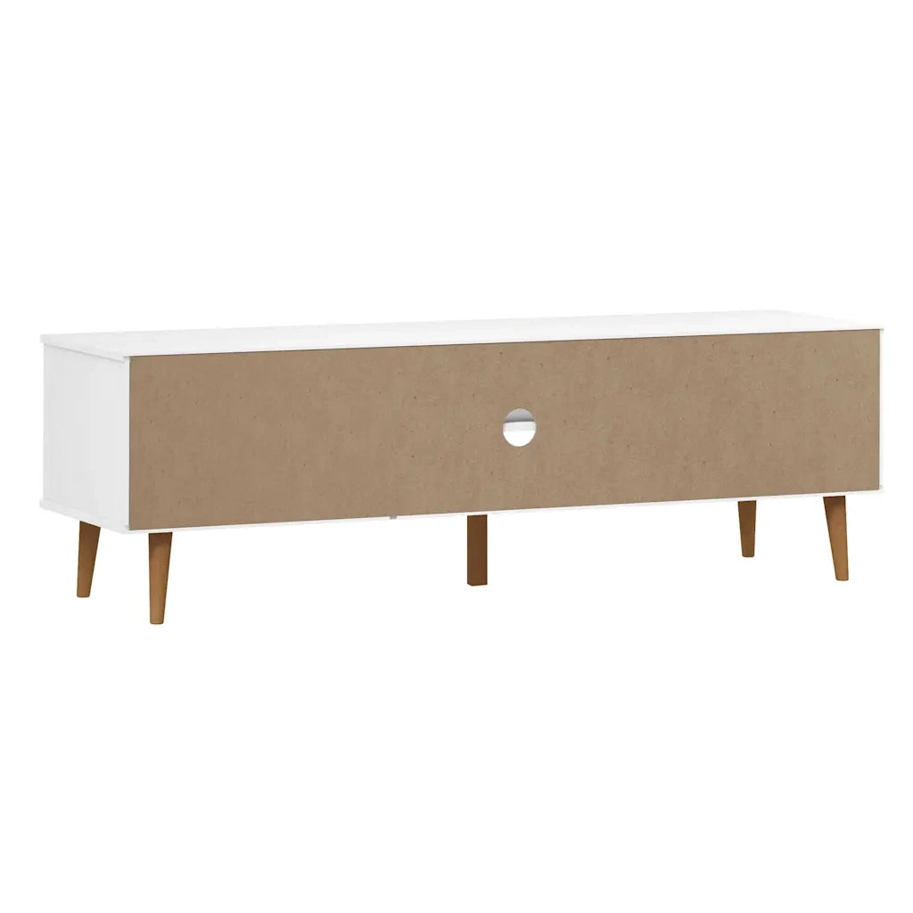 Mobile TV | Armadietto TV | Mobile Porta TV MOLDE Bianca 158x40x49 cm in Legno Massello di Pino