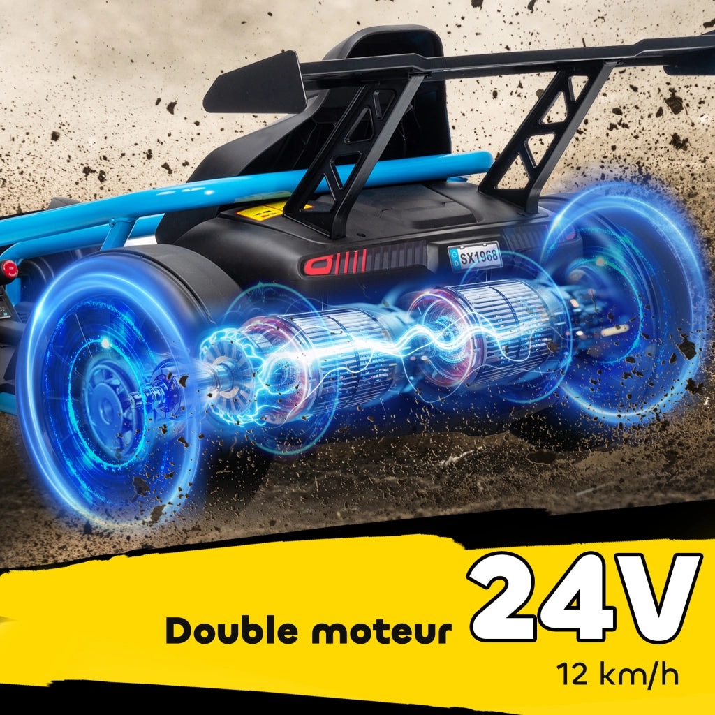 Go Kart elettrico per bambini ¨C Xylo ¨C blu 119x77x54 cm