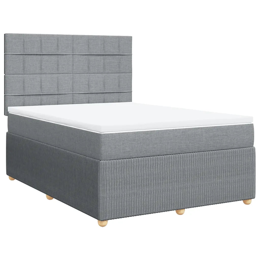 Giroletto a Molle con Materasso Grigio Chiaro 140x200cm Tessuto