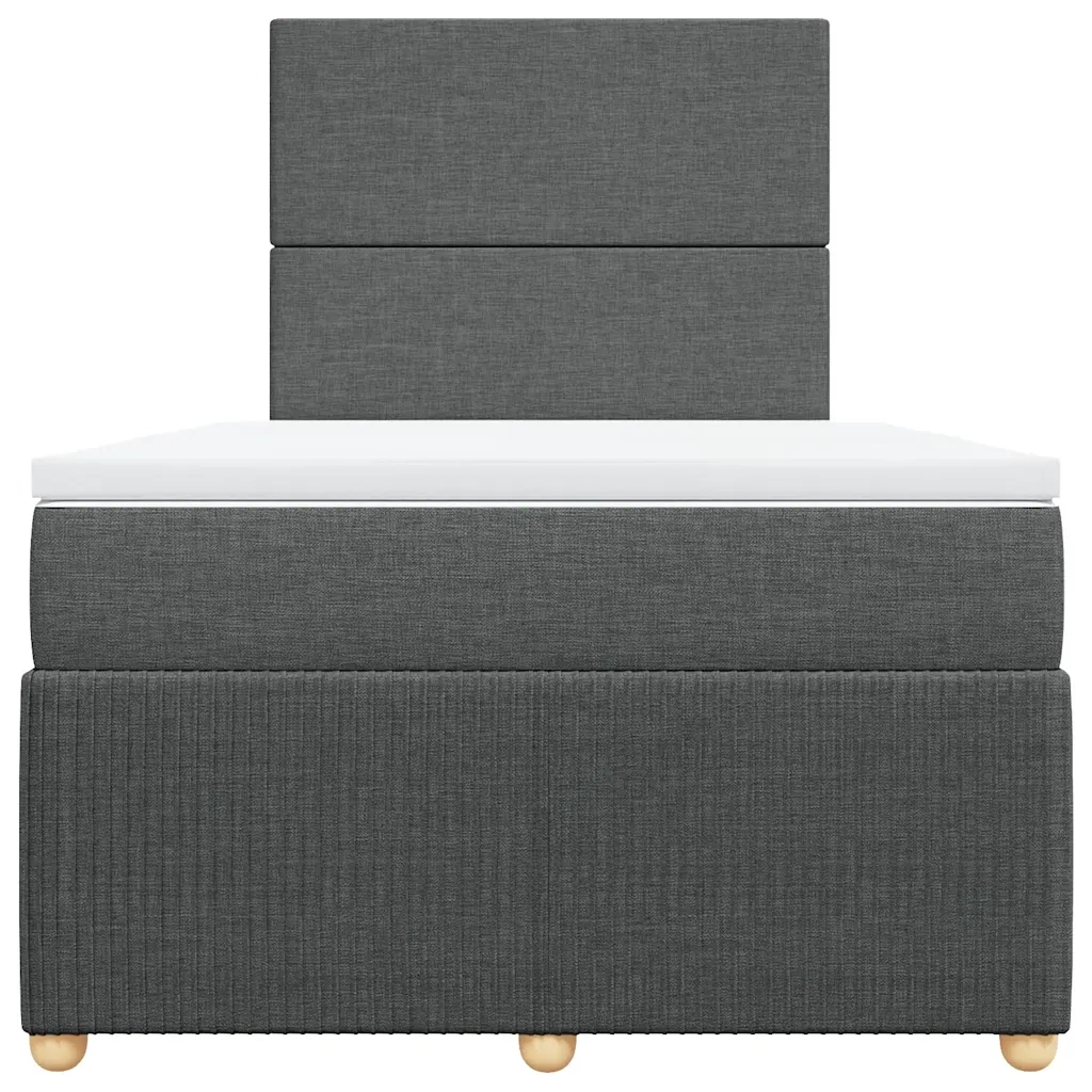 Giroletto a Molle con Materasso Grigio Scuro 120x200 cm Tessuto 3294317