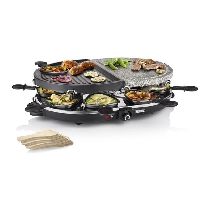 Princess 162710 Raclette 8 Oval Stone & Grill Party