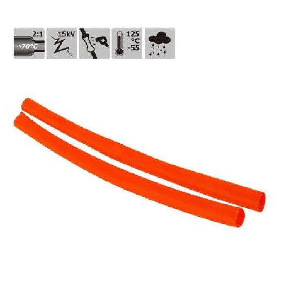 Trade Shop - Set 10 Pz Guaine Termorestringenti Termoretrattili Rosse 10x120mm Per Cavi 57085 -