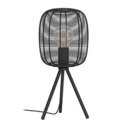 Lampada Da Tavolo Vintage Rinroe Acciaio Nero 1 Luce E27