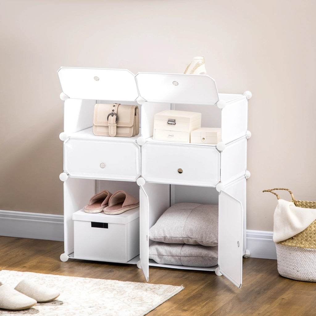 Armadio modulare con ante e cassetti ¨C Minimal ¨C bianco 60x30x180 cm
