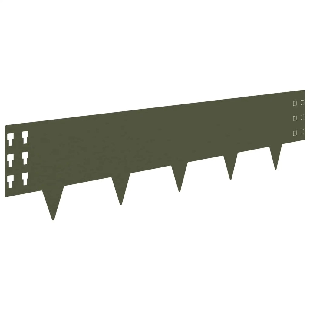 Bordura per Prato 10 pcs 100 x 25 cm Acciaio Verde Oliva 8008611
