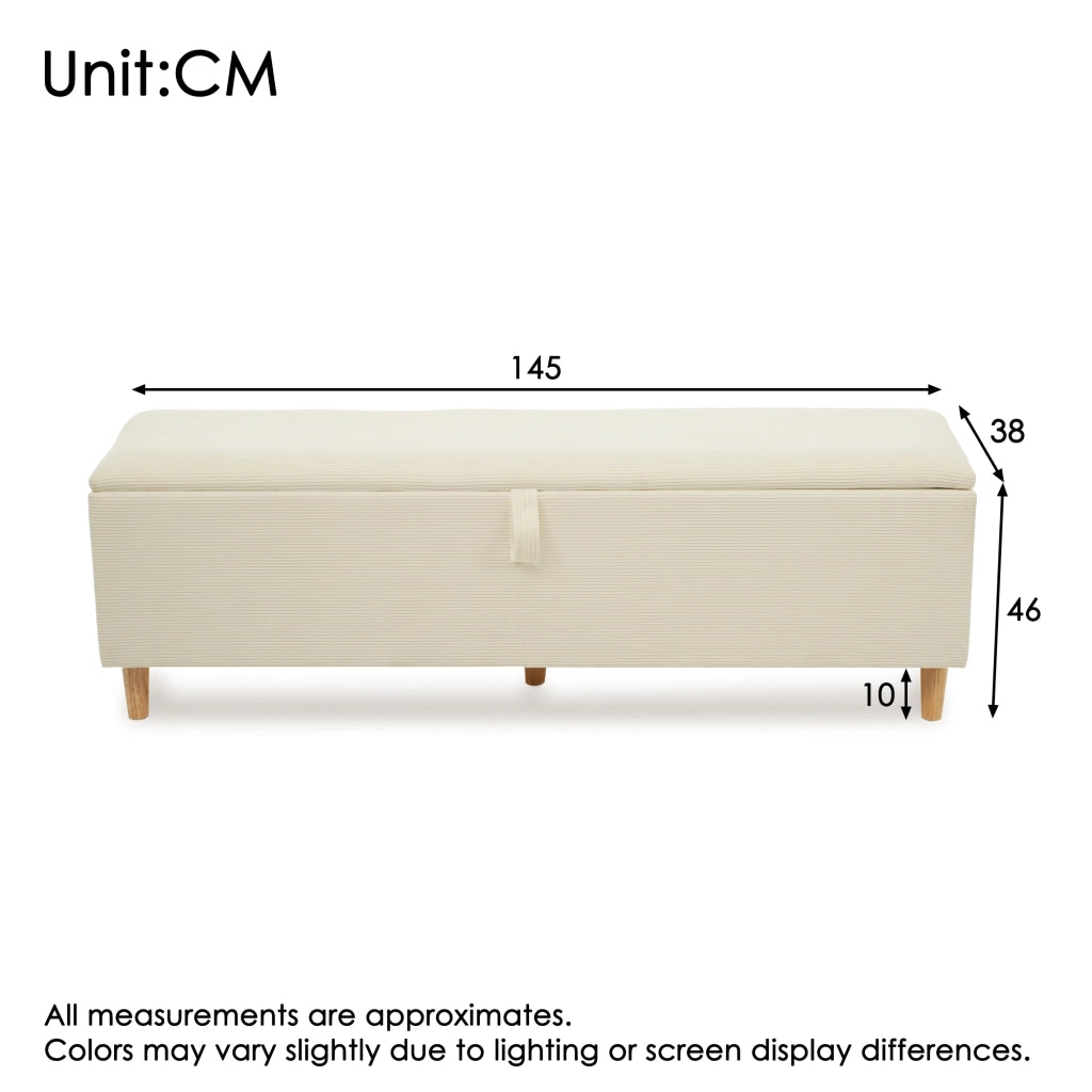 Panca Contenitore Imbottita ¨C MINIMAL ¨C Beige, 145x38 cm