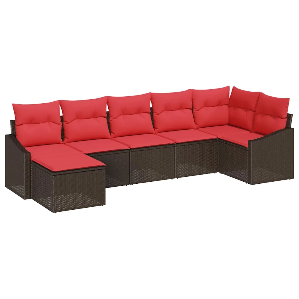 Set di divani 7 pz Marrone polyrattan 3346814
