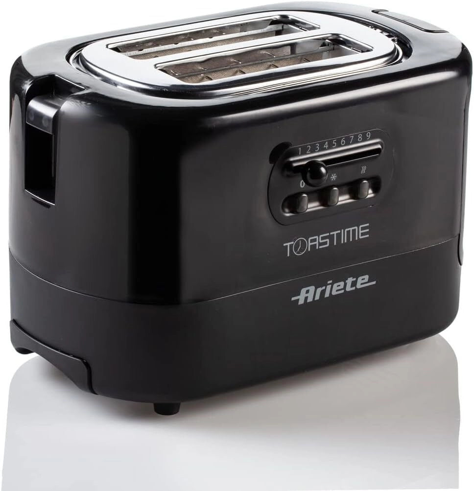 Ariete 159 Toastime Tostapane con Pinze 2 Fette 9 Livelli di Doratura 700W colore Nero