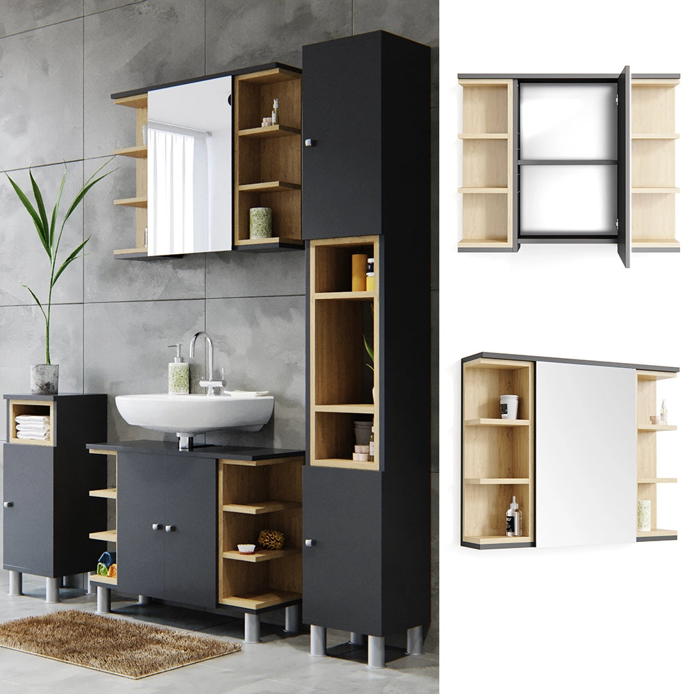 Vicco Specchio contenitore bagno Antracite 79.6 x 64 cm
