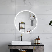 AICA Specchio da bagno 80 x 80 cm, antiappannamento, dimmerabile, interruttore touch, Funzione Memoria