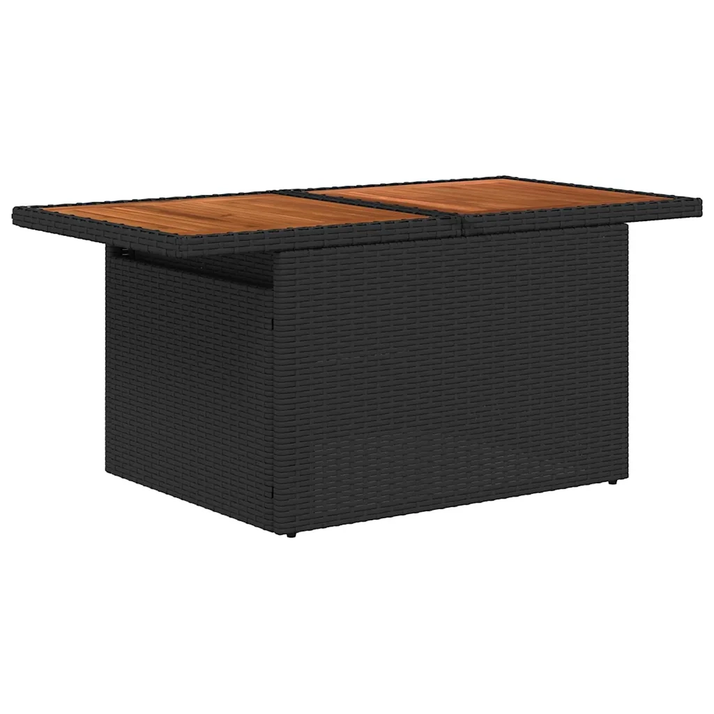 Set Divano da Giardino con archiviazione 6 pcs Nero Poly Rattan 3358196
