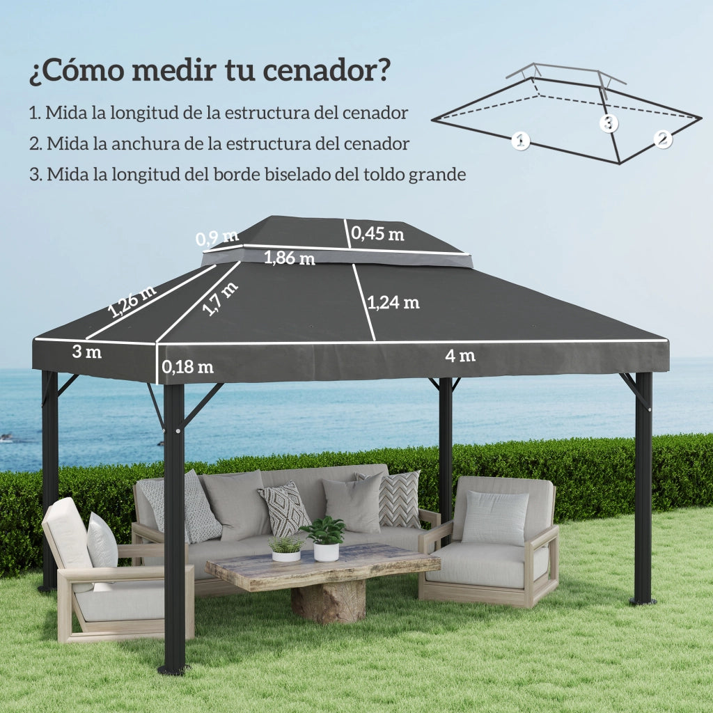 Toldo da giardino ¨C Minimal ¨C grigio 4x3 m