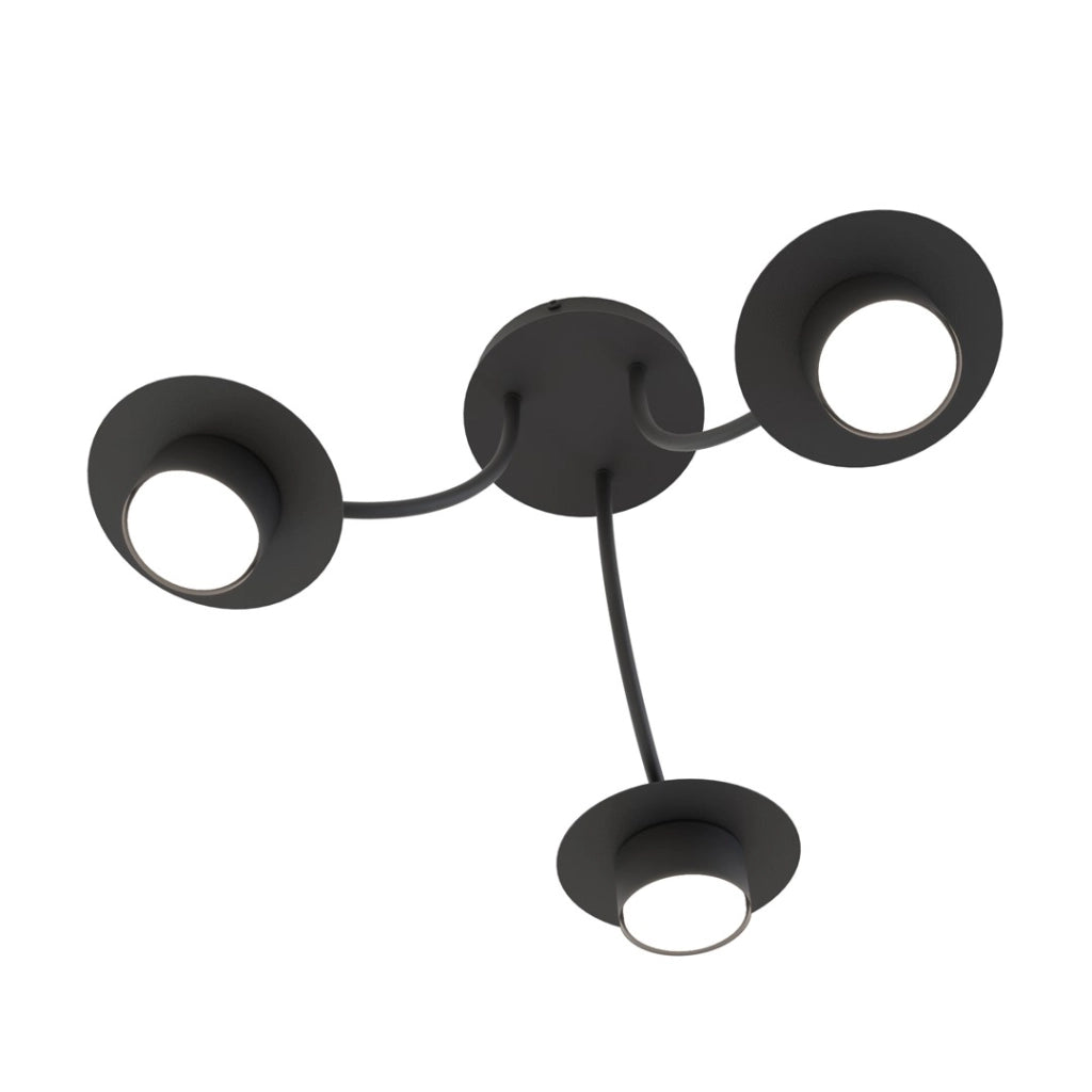 Plafoniera nera elegante 3 bracci GX53 ENSO Emibig