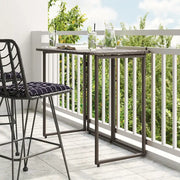 Tavolo Pieghevole da Giardino Marrone 90x51x75 cm Polyrattan 4108255