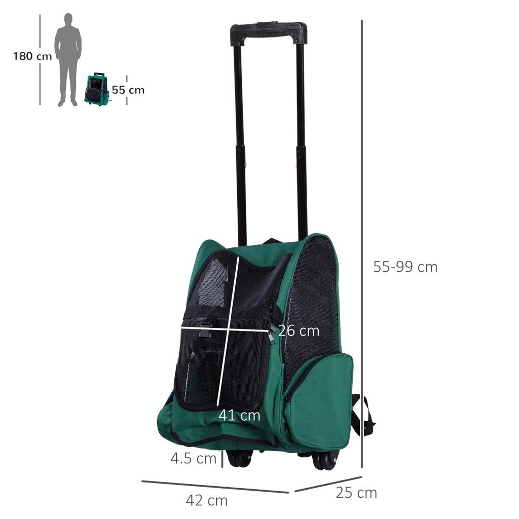 Zaino Trasportino per Cani e Gatti ¨C Minimal ¨C Verde, 42x25x55cm