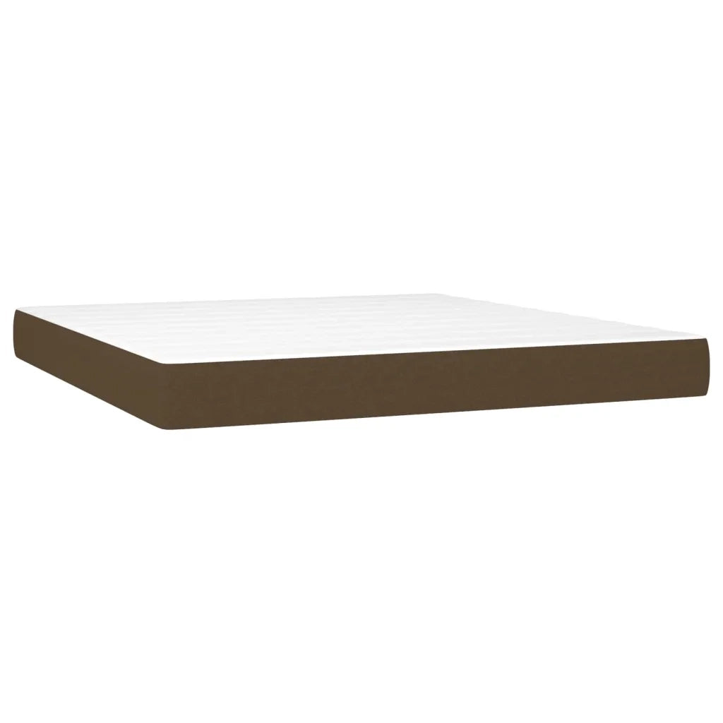 Letto a Molle Materasso e LED MarroneScuro 180x200cm in Tessuto 3133896
