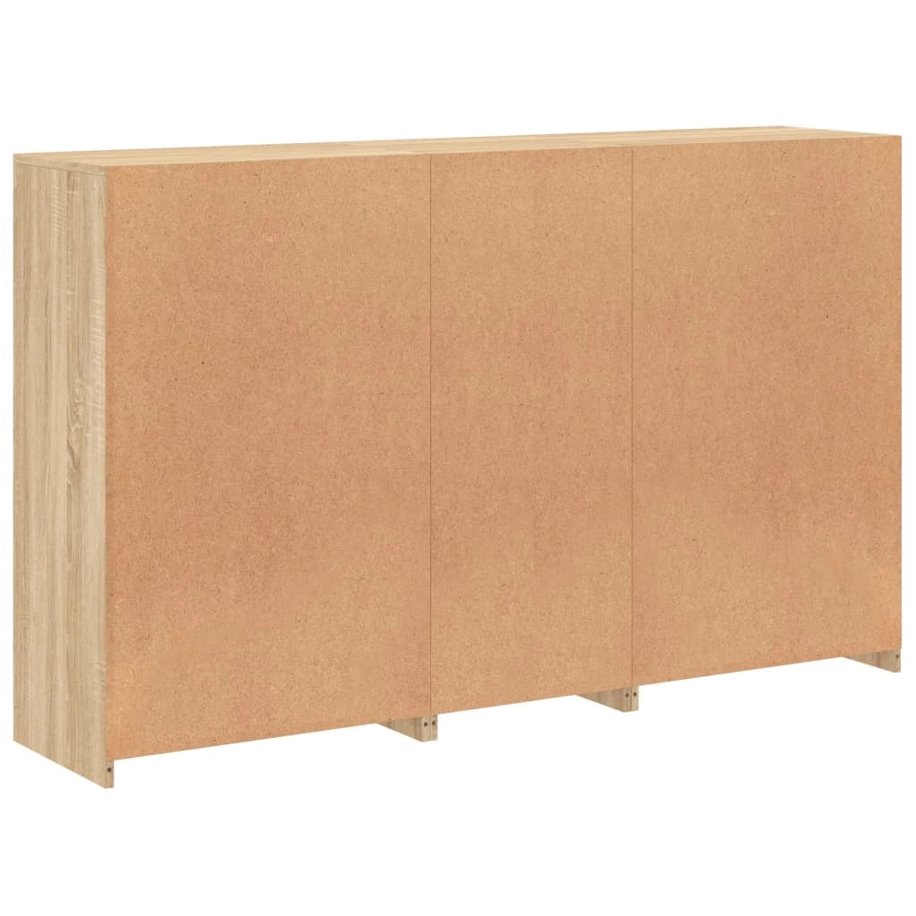 Buffet credenza cassettiera armadio mobile contenitore organizer per cucina soggiorno salotto con luci LED Sonoma 162 x 37 x 100 cm marrone 02_0029941
