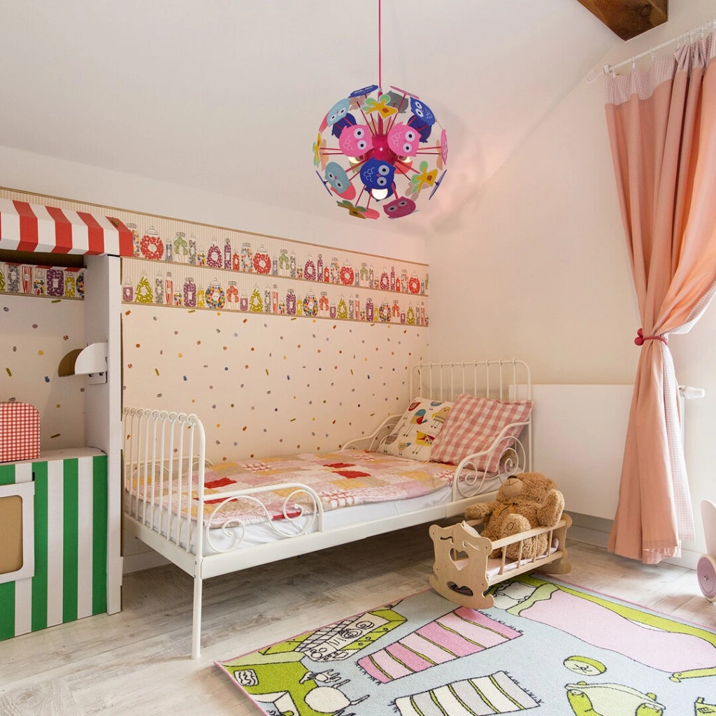 Lampadario cameretta Birdy Rabalux 3xE14 multicolore