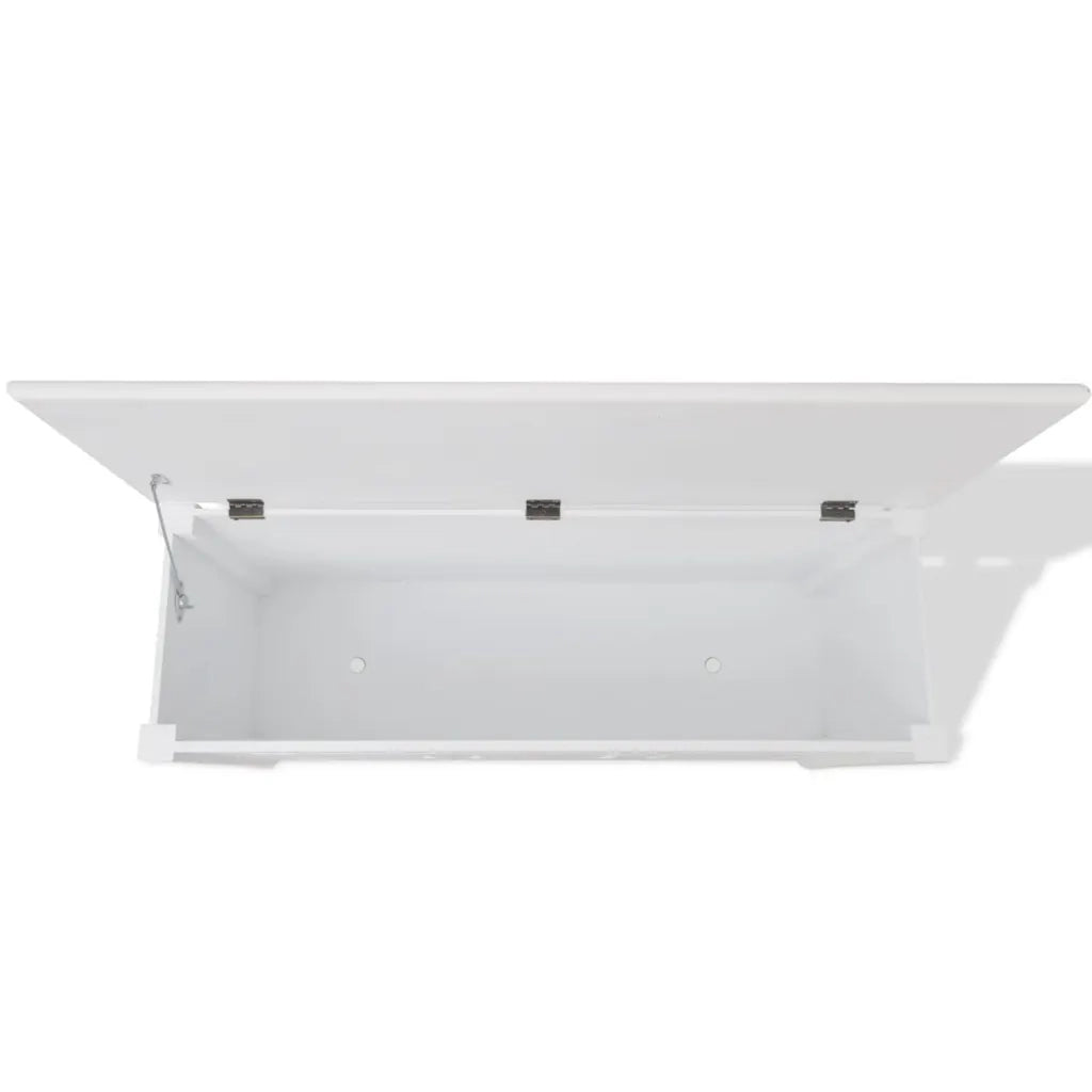 Cassapanca-Baule-Panca con Contenitore in Stile Barocco MDF Bianca