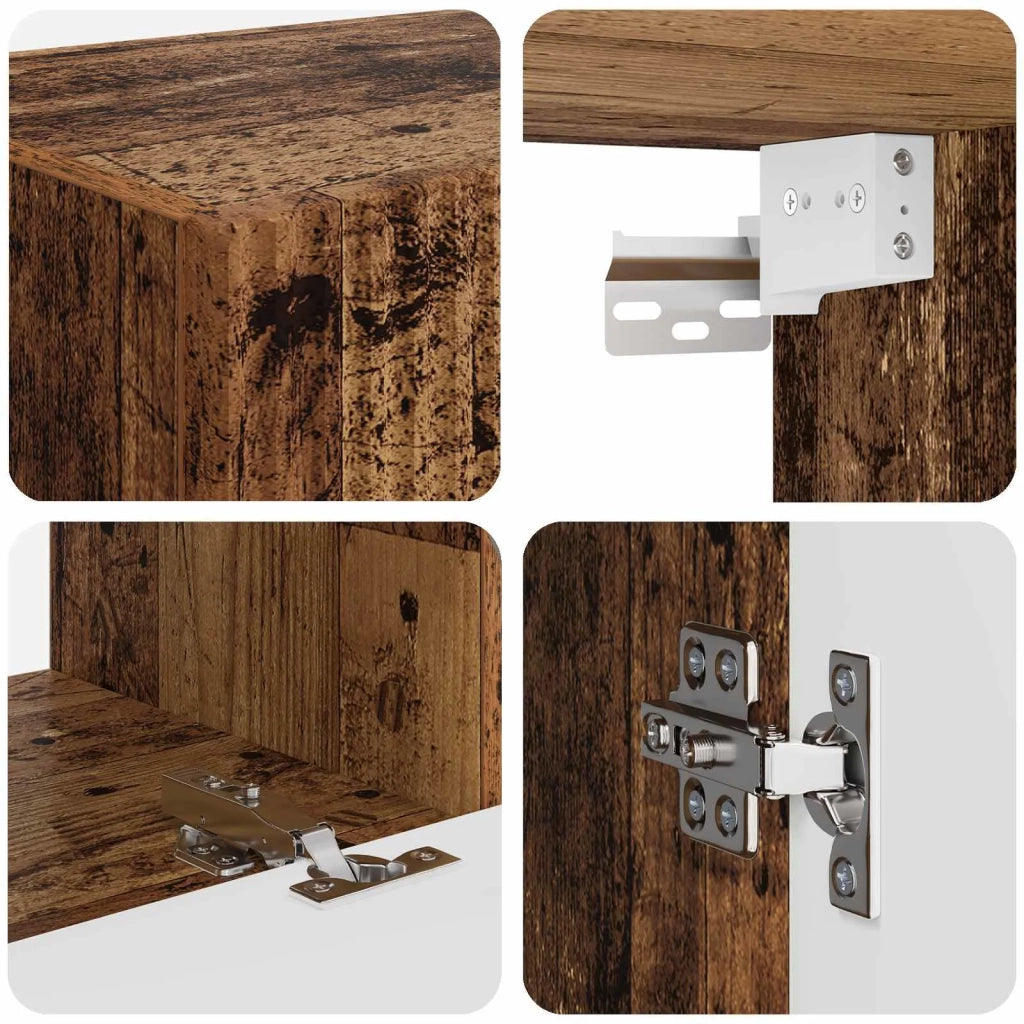 Set di Mobiletto da TV a Parete 4 pcs Legno vecchio 3408941